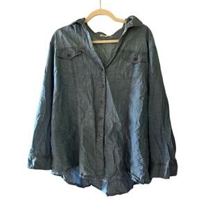 Hester & Orchard Casual Blue Jean Button-Up Shirt 100% Cotton - Size 2X Western